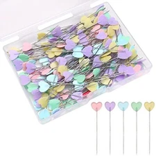 200 Pcs Love Heart Straight Quilting Pins Sewing Marker for Crafting Dressmaker