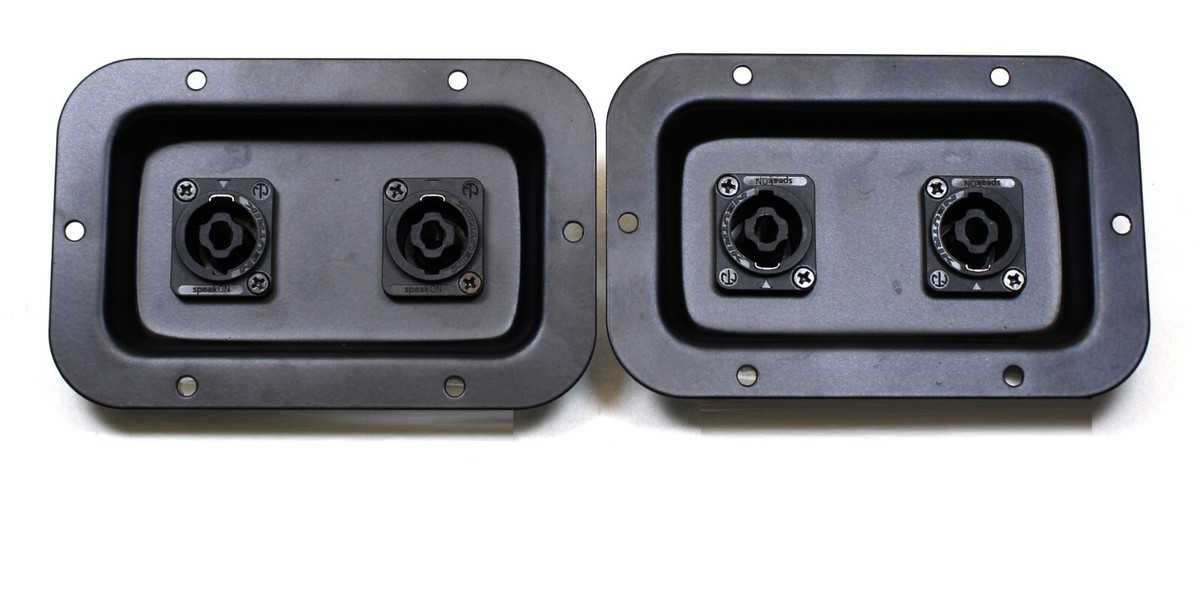 2) Two METAL Jack Plates w/ Genuine Neutrik NL4MPXX Dual SpeakON