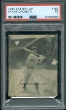 1934 R318 Batter-Up #182 Frank Crosetti PSA 1 Yankees  (8888)