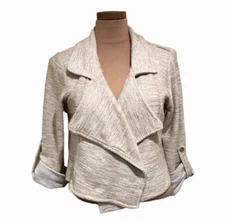 Anthropologie Dolan Moto Jacket Size Small Tan Space Dye Knit