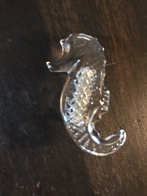 Waterford Crystal Glass Seahorse Pin Brooch