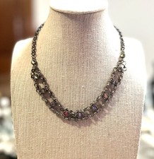 Crystal Rhinestone Metal Antique Victorian Chocker Necklace Multi Uj1