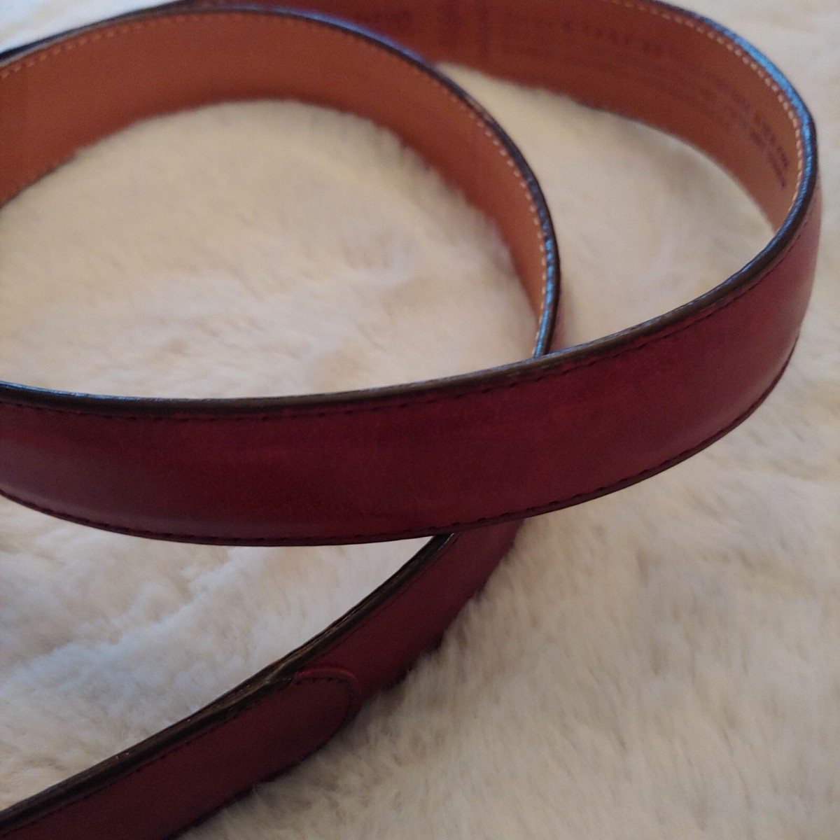 COACH BELT Vintage Burgandy Cowhide Leather Solid Brass Buckle Size 34 M/I USA Coach Belt #5800 40 main image 4
