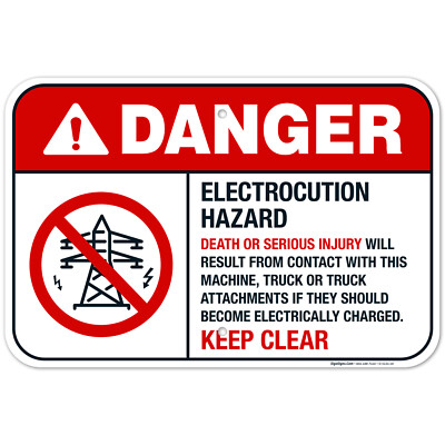 Electrocution Hazard Keep Clear Sign, ANSI Danger Sign,