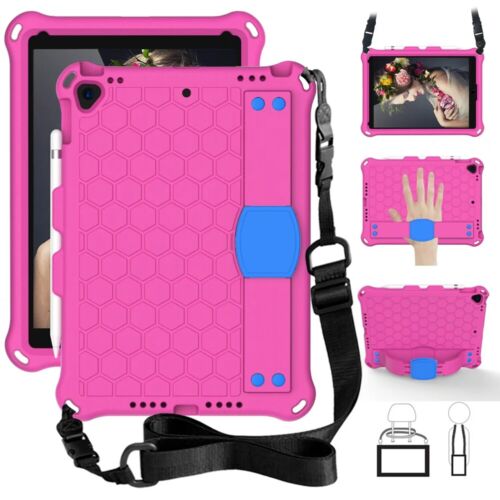 Rubber Stand Case Cover With Strap For iPad Mini Air Pro 1 2 3 4 5/6/7/8/9th Gen - Picture 6 of 84