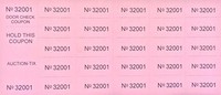 Auction Tickets - 500 Sheets - Pink, New, Free Shipping on sale Auction Tickets - 500 Sheets - Pink, New, Free Shipping on sale