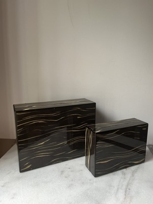 Eccolo High Gloss Lacquer Java Wenge Storage Box, Set Of 2
