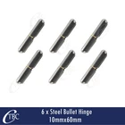 6 x Hinge Steel Bullet Weld 10mm x 60mm Window Trailer Gate Caravan Steel Pin