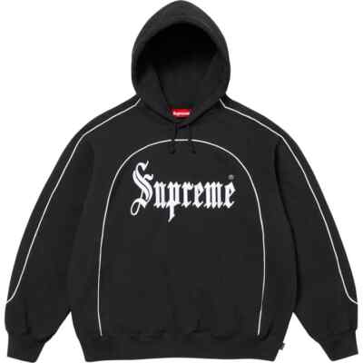 Supreme Curve Piping Hooded Sweatshirt Black | eBay