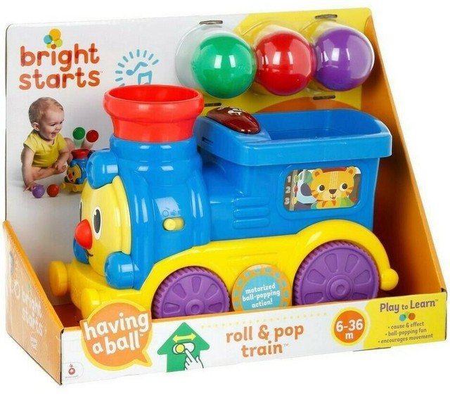 bright starts roll & pop train toy