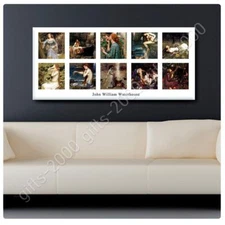 Collage 10 Smoke Ophelia Rose by Waterhouse | Ready to Hang Canvas | Wall art