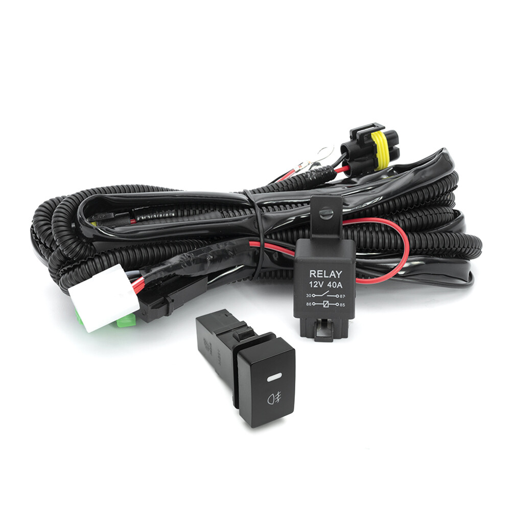 US Location H11 LED Fog Light Wiring Harness Kit For Honda Switch Relay 12V 40A - Foto 6