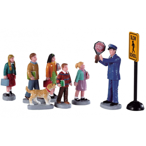 Lemax the crossing guard villaggio di Natale set 8 pezzi
