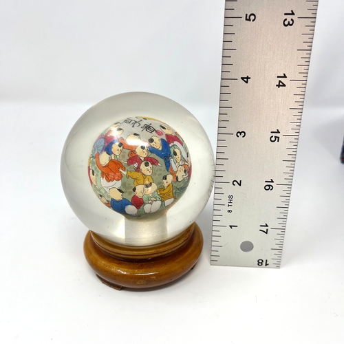 Reverso chino interior pintado a mano bola de cristal globo de vidrio soporte de madera y caja - Imagen 11 de 18