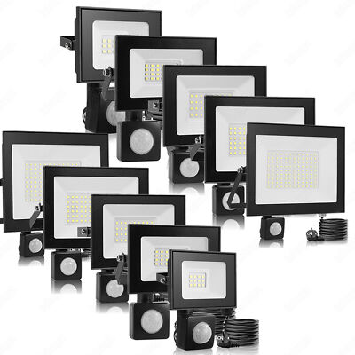 LED Fluter ohne/mit Bewegungsmelder/Stecker 10/30/50/100/300/500W Außen Strahler