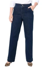 Denim & Co. Women's Signature Indigo Perfect Flex Trouser Jean DrkWsh