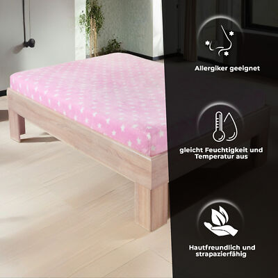 Warme Spannbettlaken Plüsch Cashmere-Touch Sterne Bettlaken Spannbetttuch Laken