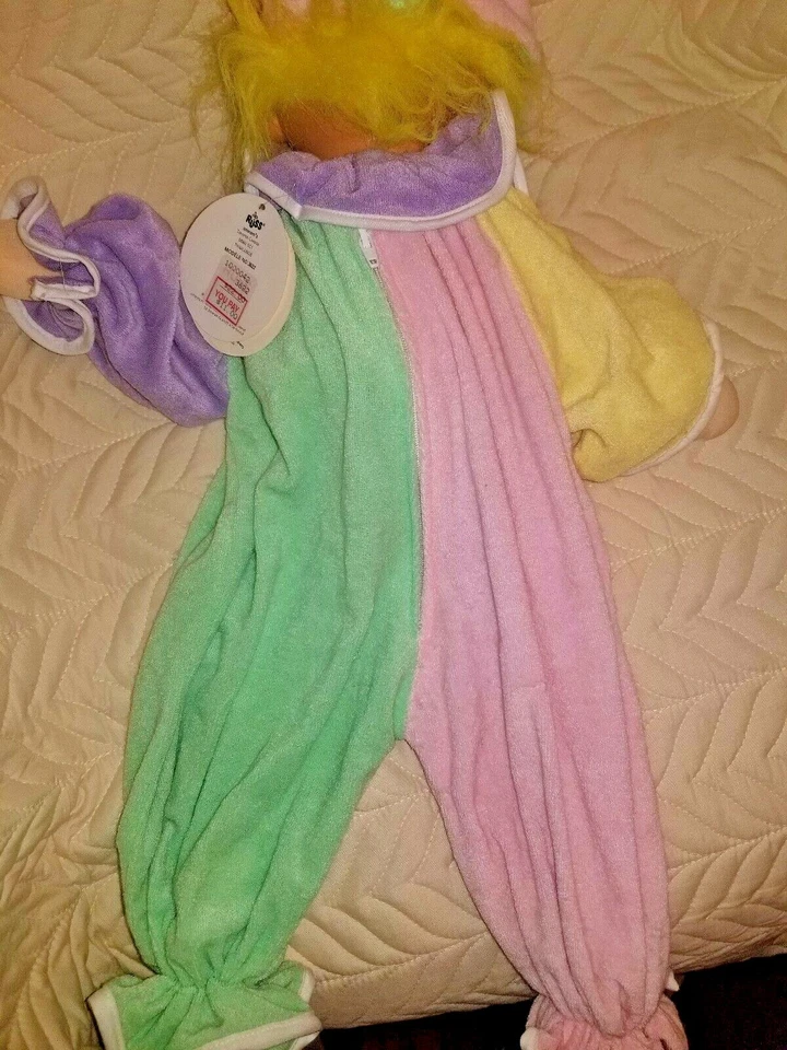 Russ Troll Payaso Pijama Bolso Muñeca, Ojos de Cristal 24" Largo Raro-De Colección Foto 3 de 4