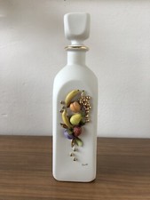 Bottiglia Vintage In Porcellana Biscuit Capodimonte Per BAROTTI Decori Frutta
