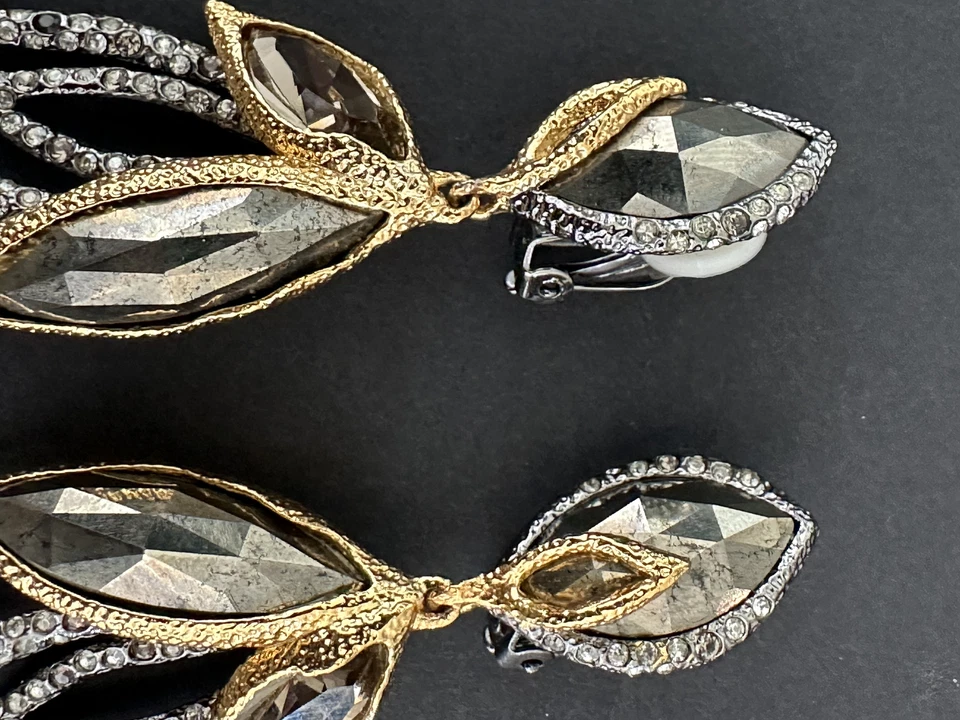 Pendientes colgantes Alexis Bittar hoja de cristal y piedra Foto 4 de 4