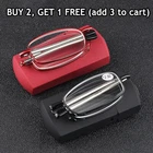 Unisex Metal Compact Folding Anti-Blue Light Reading Glasses W/ Case 1.0~4.0 NEW