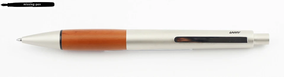 Bolígrafo antiguo Lamy Accent Push en madera plateada-marrón con caja modelo 295 BB Foto 4 de 4