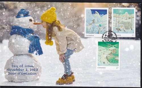 Canada 2023 limited edition private FDC - Christmas Holiday Scenes sc#3405-3407