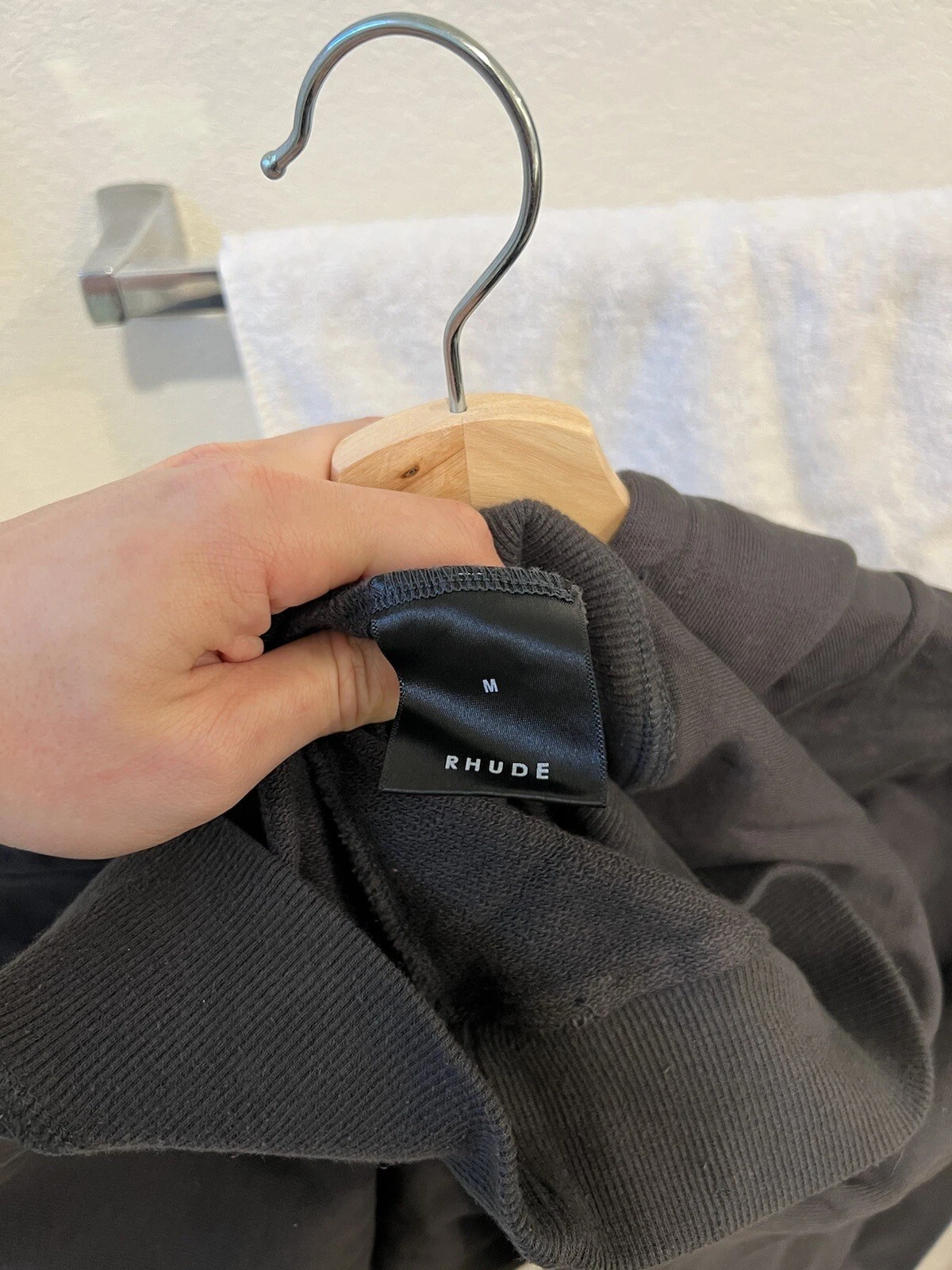 Felpa con cappuccio vintage Rhude Swarovski lupo Barneys taglia media esclusiva