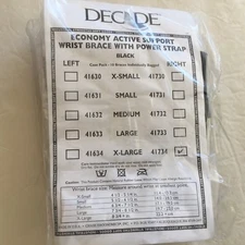 Decade Active Support Wrist Brace with Power Strap Black XL RT & LF  Hand