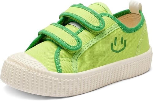 Happy NocNoc Toddler Shoes Canvas Dual Hook & Loop Sneakers Green size 10.5
