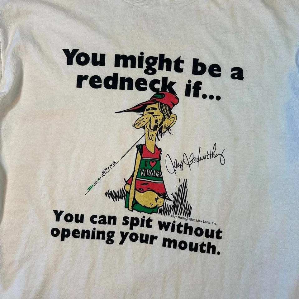 Camiseta gráfica cuello rojo funny you may be a de colección 1995 single stitch años 90 Foto 2 de 4