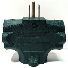 1x Grounded 3 Way Electric Adapter 3 Outlet AC Wall Plug Prong Power Splitter