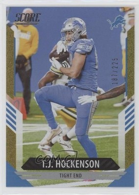 2021 Score Dots Gold 187/225 TJ Hockenson #136 uk2