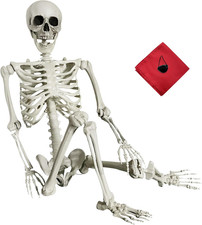 Life Size Skeleton Statue with Posable Joints 5.4Ft Outdoor Halloween Decor