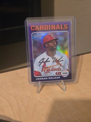 2024 Topps Heritage Hot Box Purple Refractor Jordan Walker #96 Cardinals