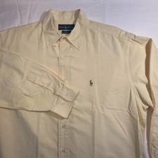 Ralph Lauren Yarmouth Mens 16.5 32/33 Yellow Cotton Oxford Button Down Shirt