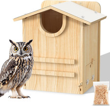 Owl House for Outdoors, Barred Owl Nesting Box for outside 15.7 10.5 12.2 Inches