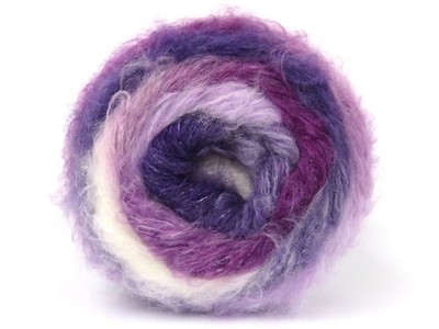 Lilac Purple Orchid White Cake Fancy Mohair 83353 Ice Yarns Worsted 150gr 360yds