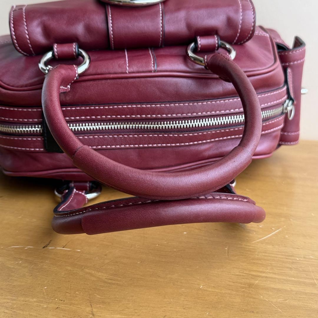 Coach 8A10 Soho Mini Boston Bag Red Leather Satchel Y2K Vintage