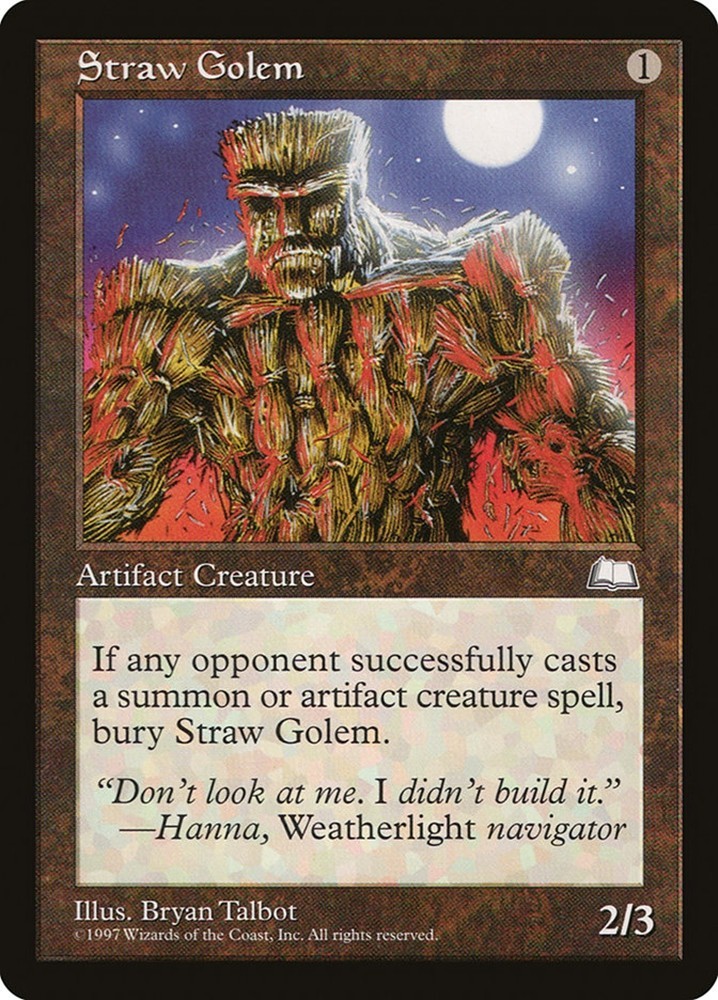 Straw Golem - MtG Weatherlight - Uncommon NM 1997