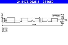 2x Bremsschlauch ATE 24.5176-0625.3/2x M10x1,5 für VW POLO 6 AW1 BZ1 AE1 CROSS 4