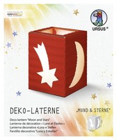 Ursus Deko-Laterne Mond & Sterne Rubinrot