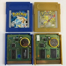 Pokemon Blue & Gold Version Nintendo Game Boy Authentic Bundle New Battery Saves