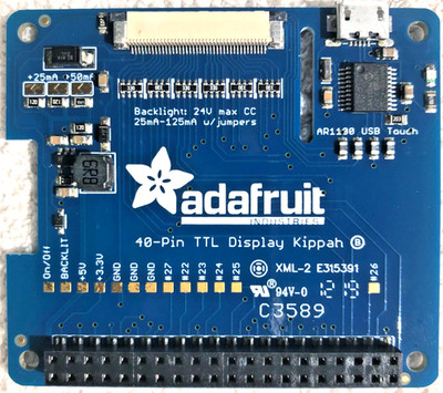 Adafruit DPI TFT Kippah for Raspberry Pi with Touch Support (2453), US Seller