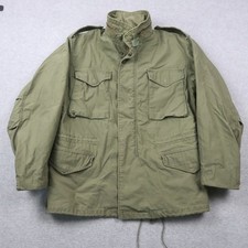 Vintage 70s Alpha Industries M-65 Field Coat Mens Medium Regular Green