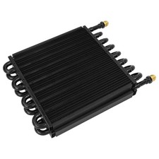 16 Pass Universal Transmission Oil Cooler Kit 1/2 Inch Tube and Fin black