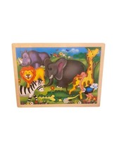 Holzpuzzle Zoo Tiere Elefant Löwe Zebra | Kinderpuzzle Holz | Idena | NEU