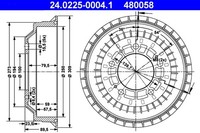 2X ATE Bremstrommel 24.0225-0004.1 FüR Lada 2121 Niva 2131 LPG 1600 4X4 1700