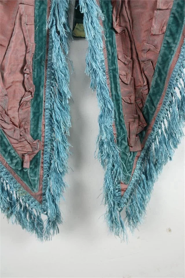 Raro corpiño antiguo victoriano de terciopelo de seda c. 1860-1885 pieza de coleccionista de museo Foto 4 de 4