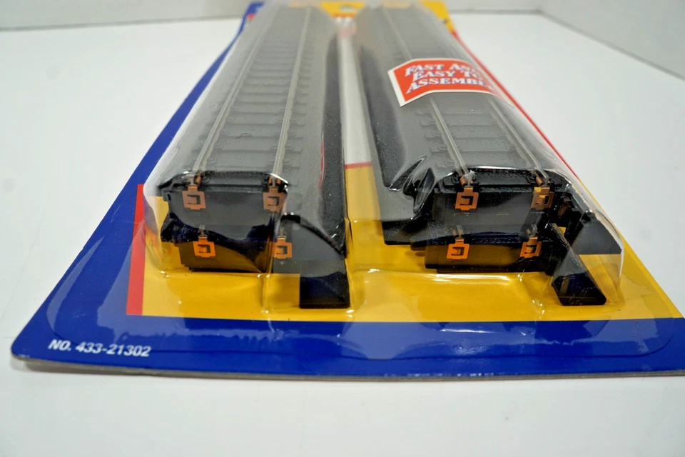 Trenes realistas Power-Loc 9" juego de vías rectas calibre HO 4 piezas # 433-21302 Foto 3 de 4
